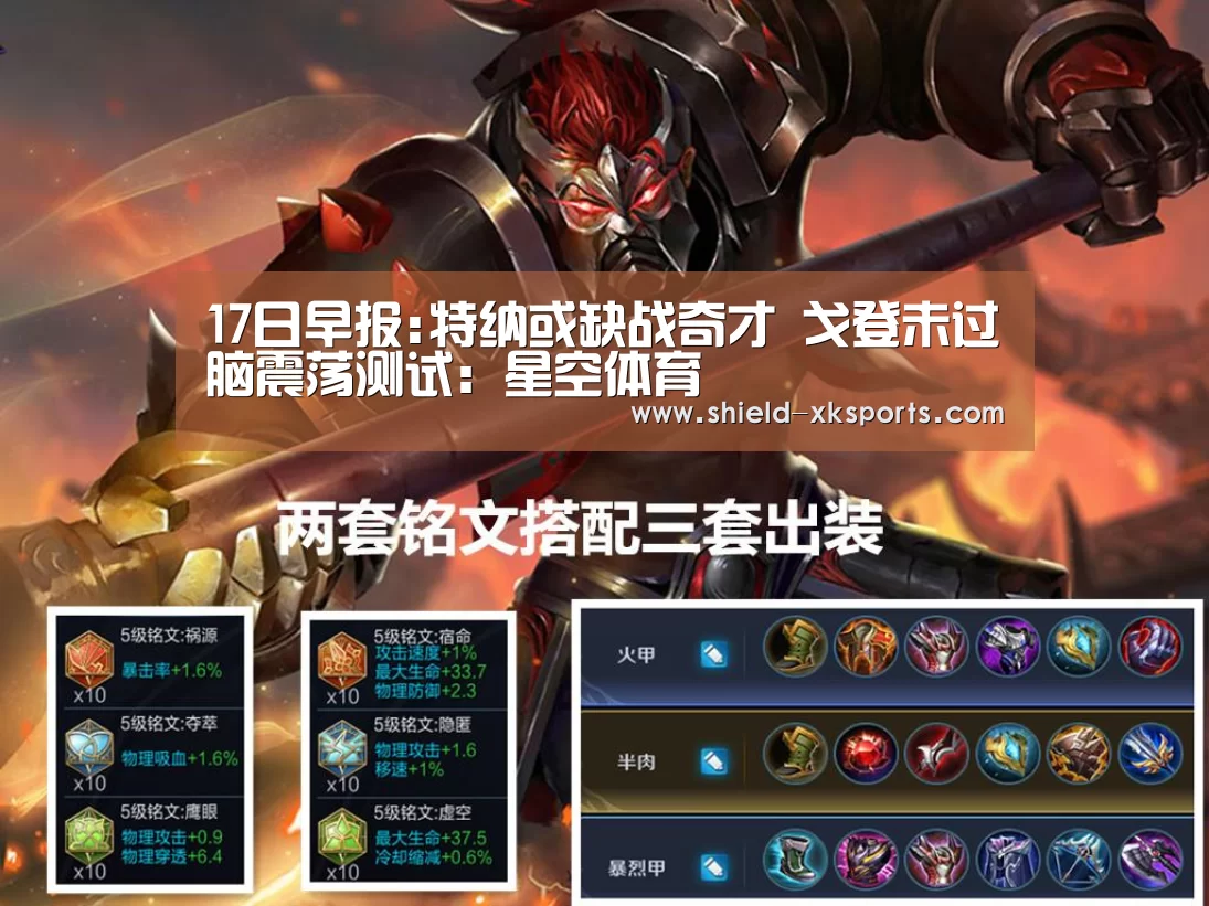 17日早报:特纳或缺战奇才 戈登未过脑震荡测试：星空体育(图2)